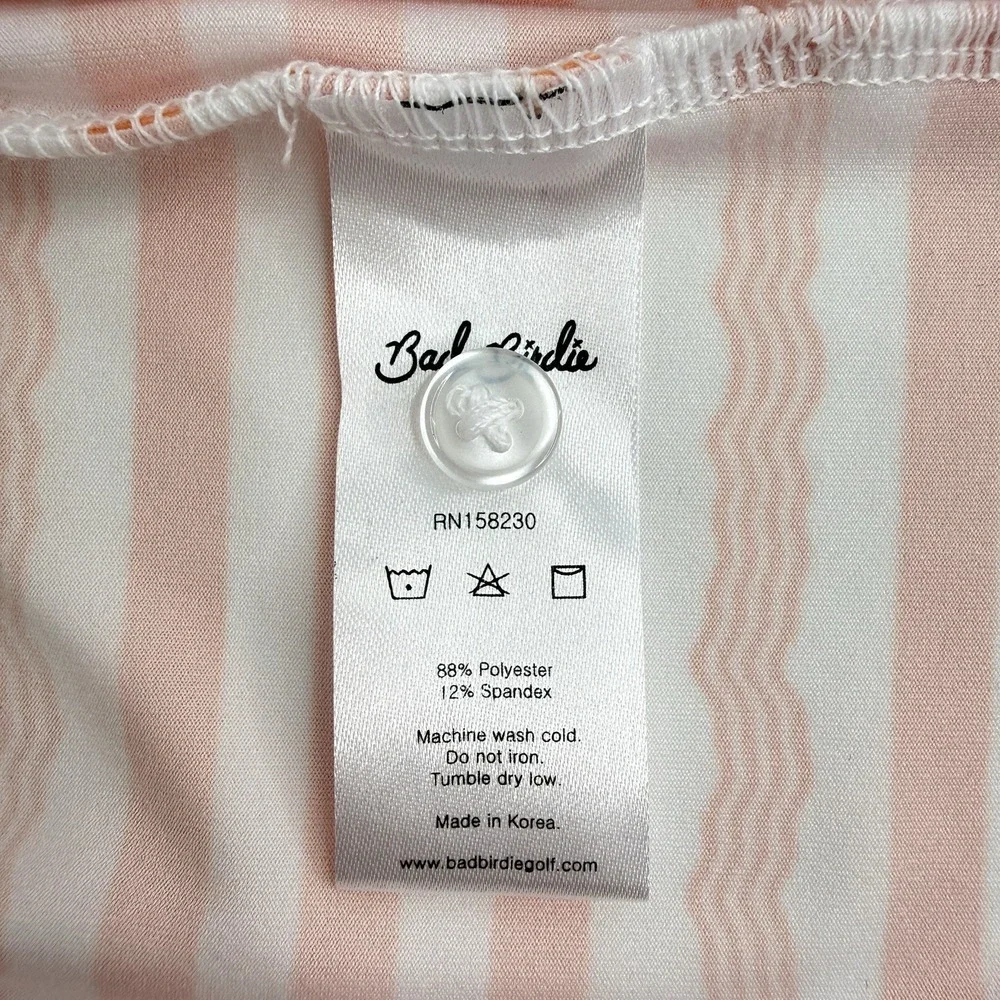 Bad Birdie Polo Shirt Men XL‎ Orange Stripe Golf Performance Stretch